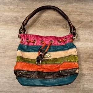 D&L Vogue Colorful Striped Shoulder Bag